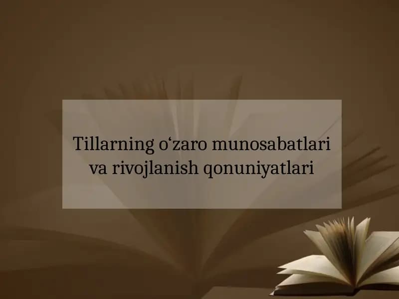 Tillarning o‘zaro munosabatlari va rivojlanish qonuniyatlari