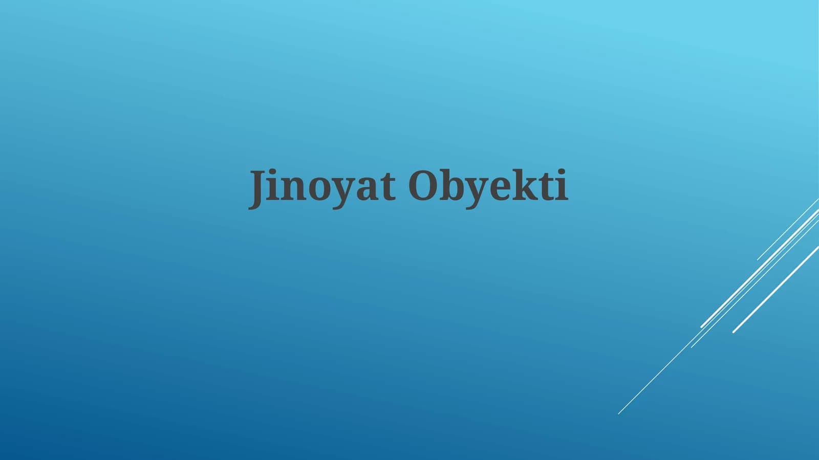 Jinoyat Ob'ekti