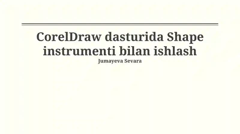CorelDraw Shape instrumenti