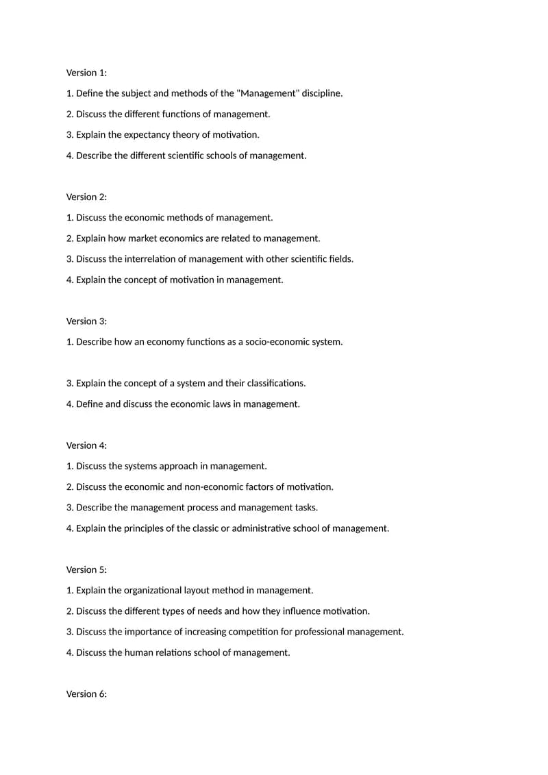 Management disciplines