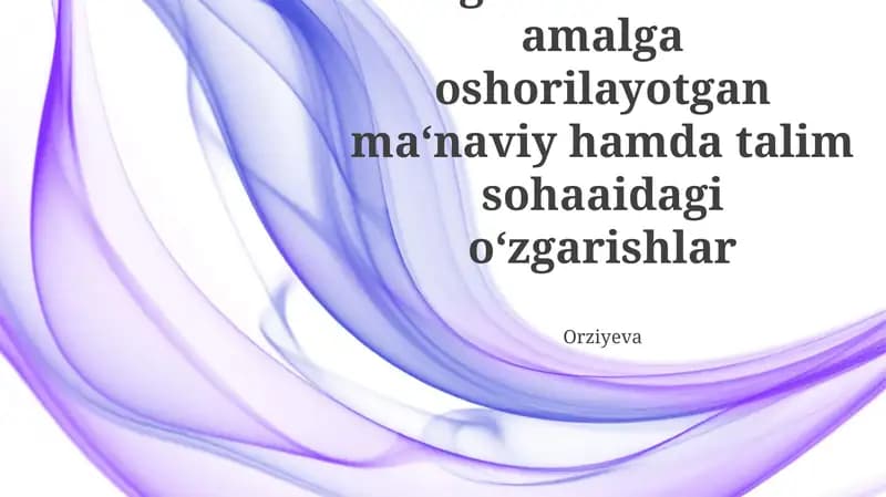 Ma'naviy yangilanish asoslari va milliy qadriyatlar