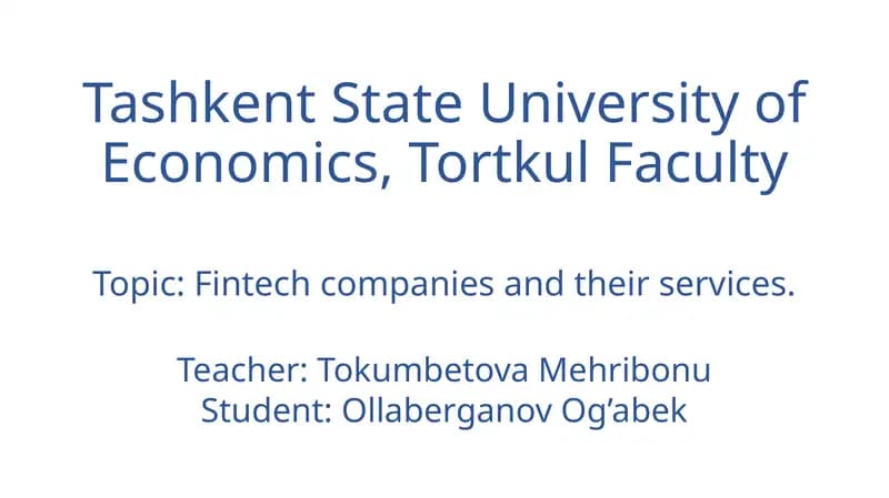 Fintech companies and their services