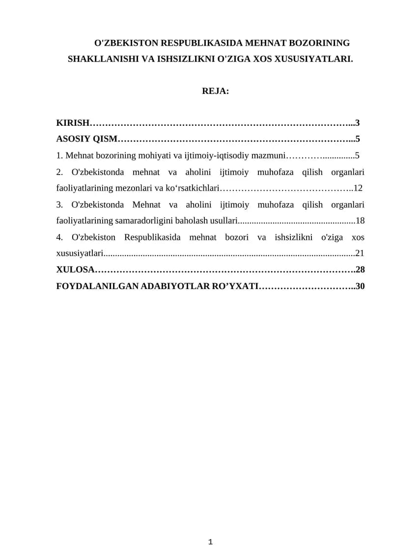 Mavzuning dolzarbligi