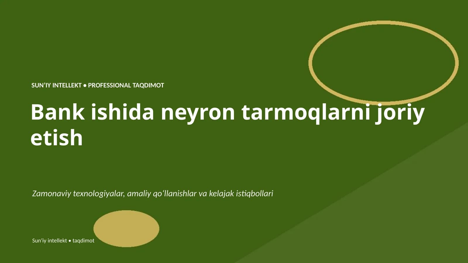 Bank ishida neyron tarmoqlarni joriy etish