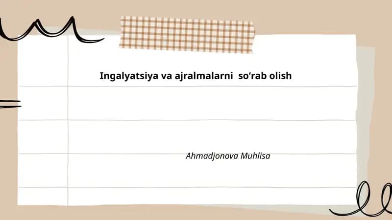 Ingalyatsiya va ajralmalarni soʻrab olish