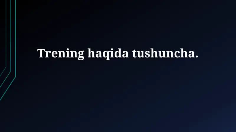 Trening tushunchasi