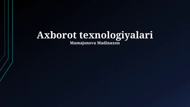 Axborot texnologiyalari