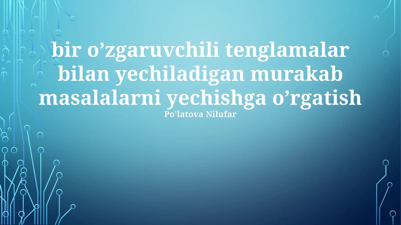 Muammoni yechish bosqichlari