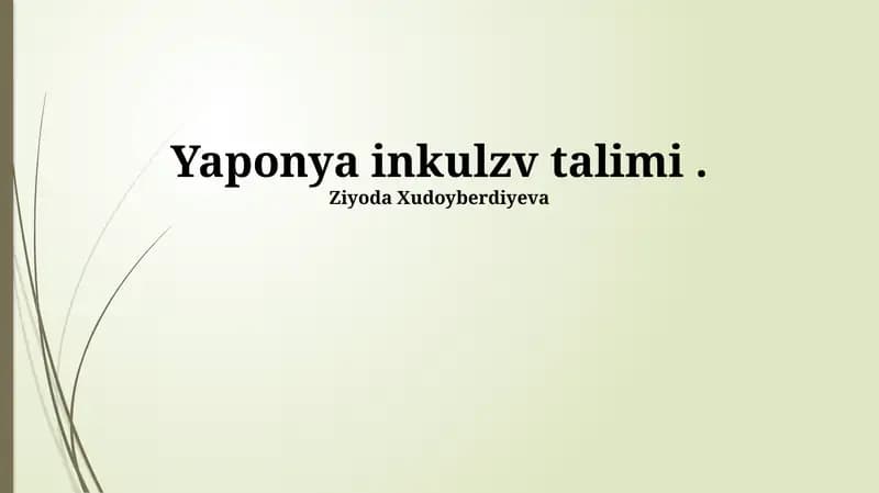 Yaponya inkluziv talimi