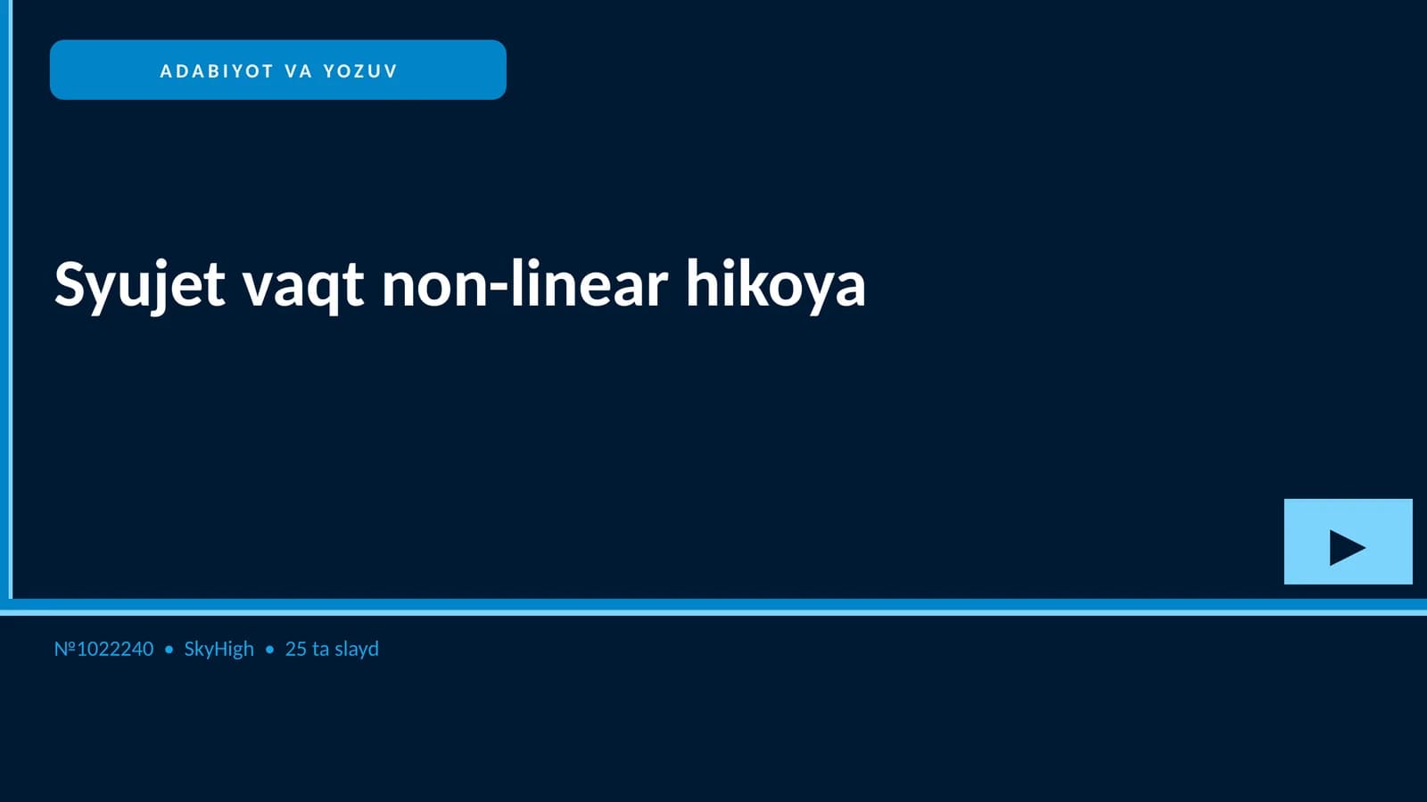 Syujet vaqt non-linear hikoya