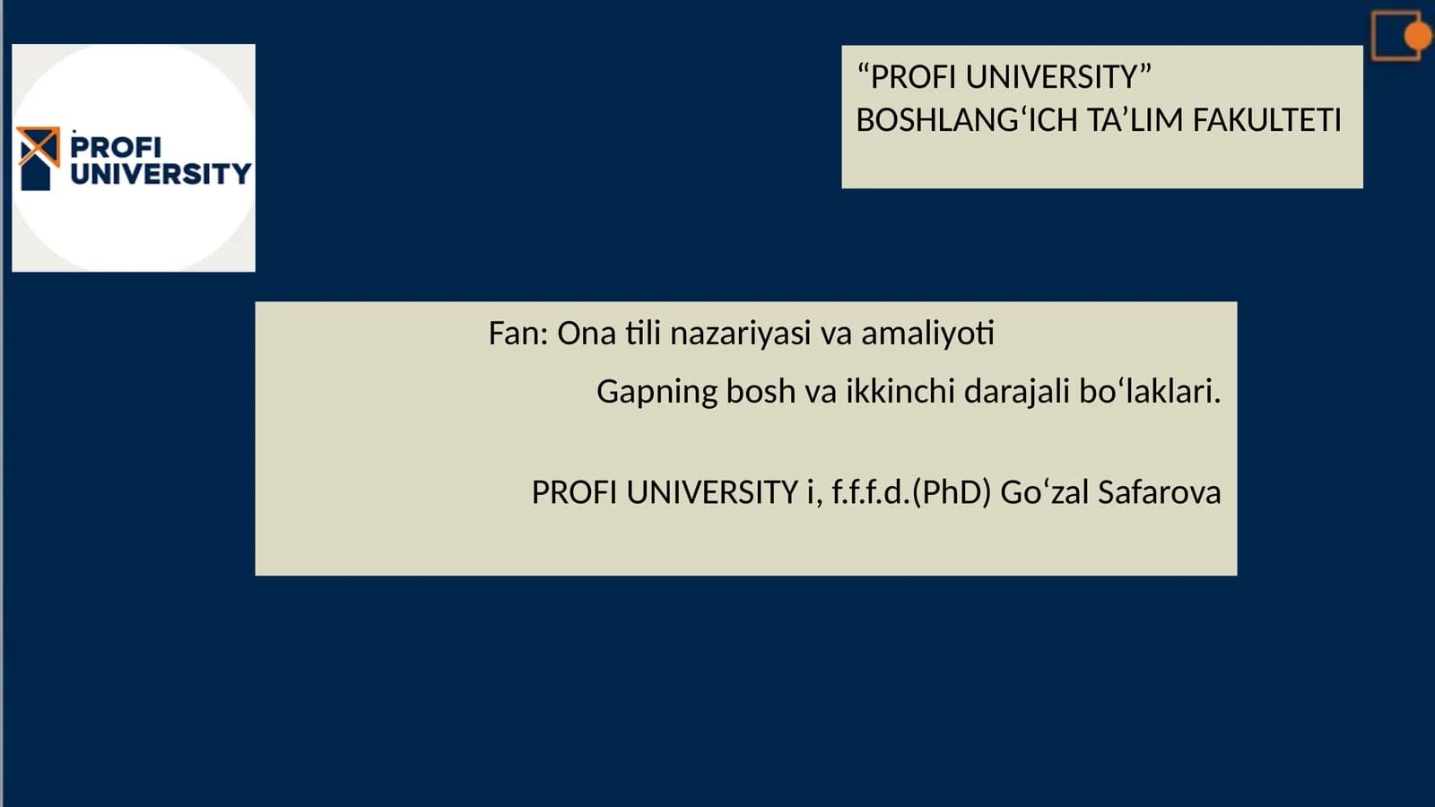 Gapning bosh va ikkinchi darajali bo‘laklari
