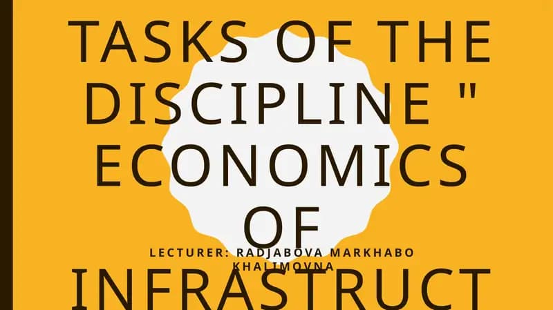 Economics of Infrastructure