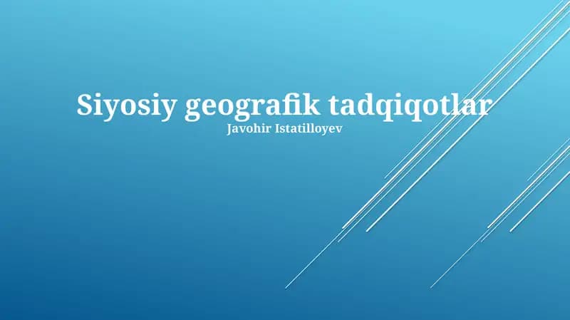Siyosiy geografik tadqiqotlar