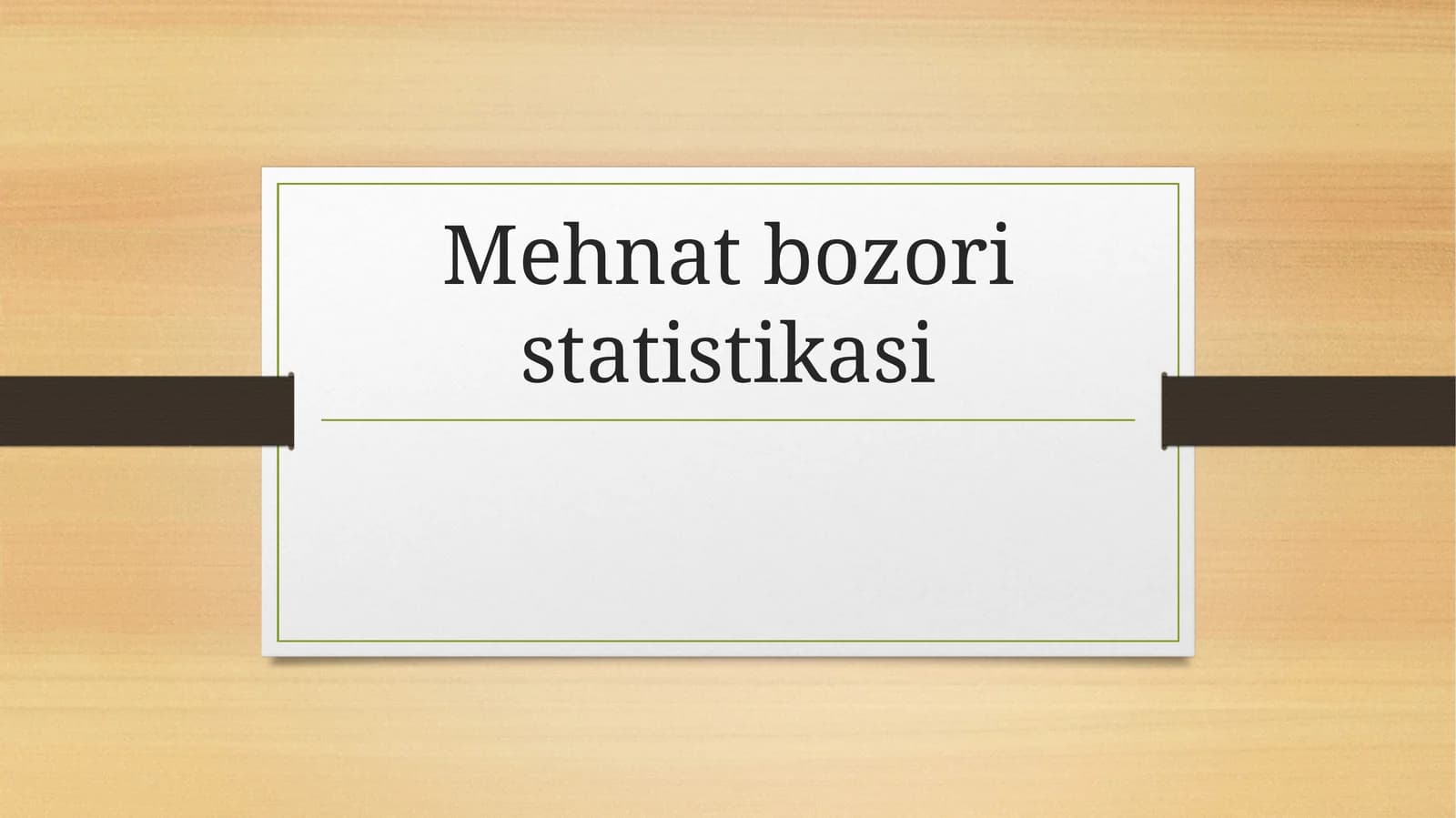 Mehnatbozor statistikasi