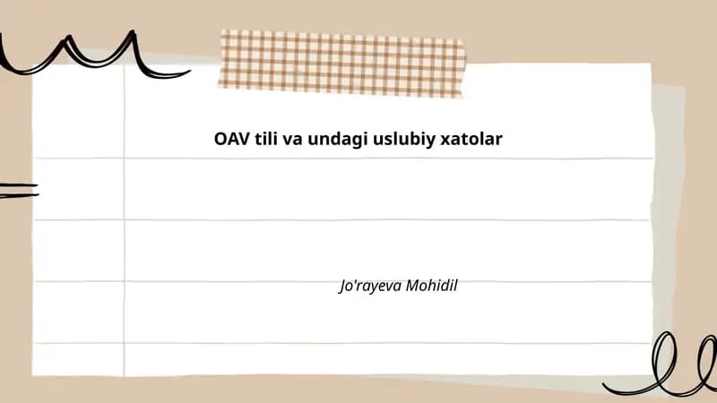 OAV tili va undagi uslubiy xatolar