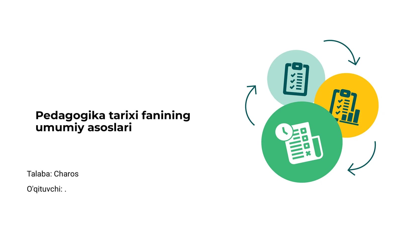 Pedagogika tarixi fanining umumiy asoslari