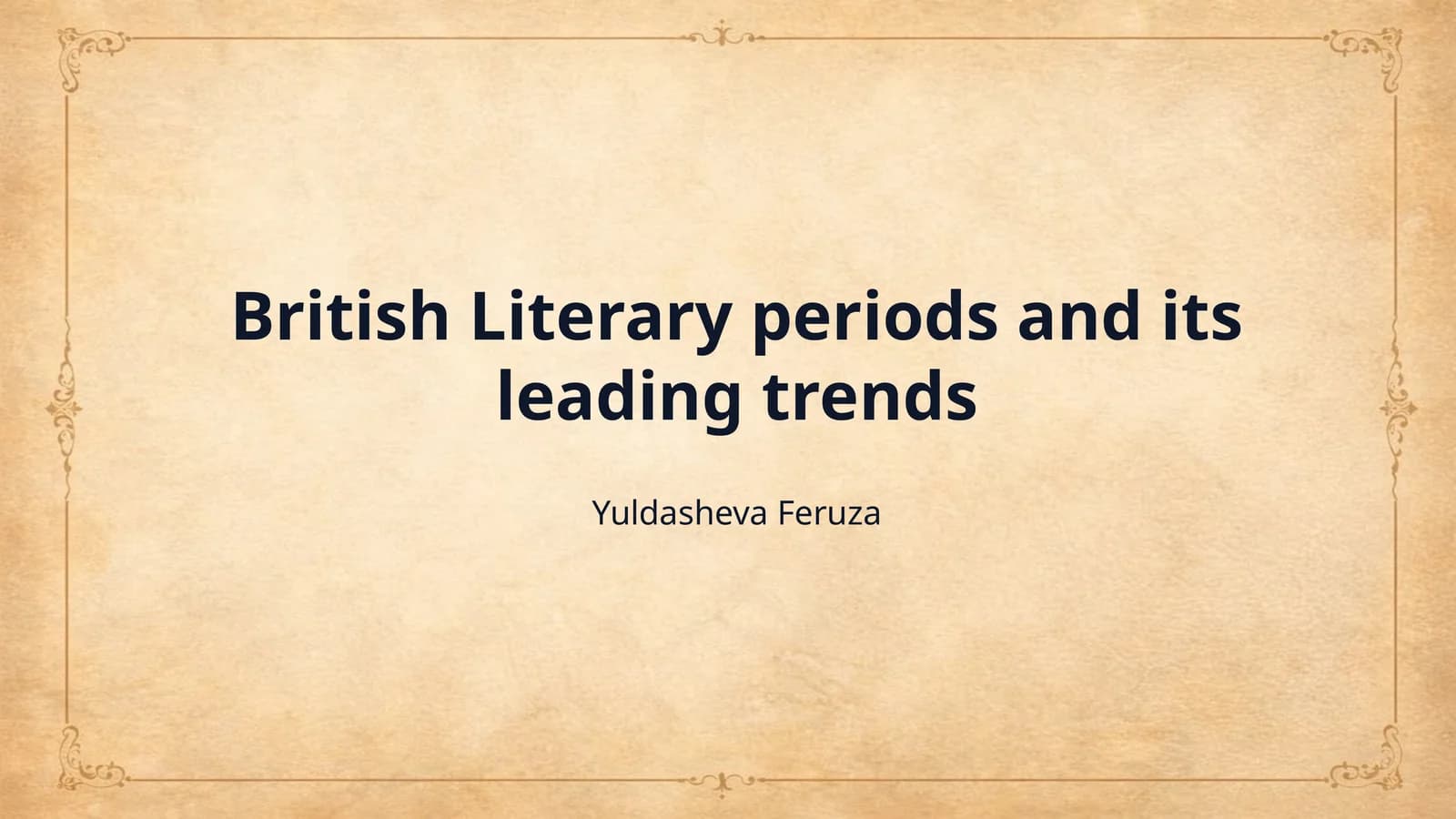 British Literary periods and its leading trends