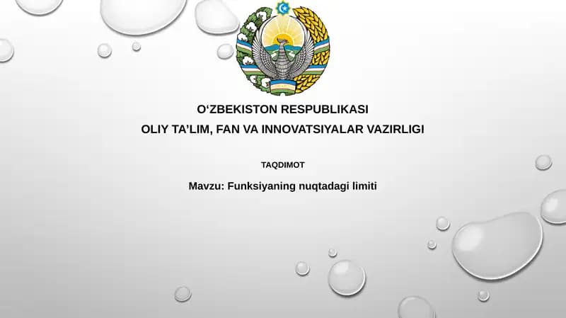 Funksiyaning nuqta dagi limiti