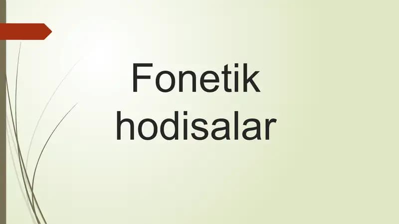Fonetik hodisalar