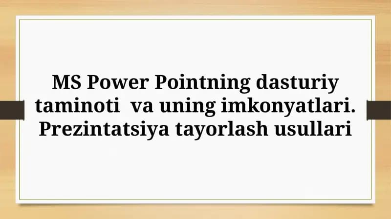 MS Power Point