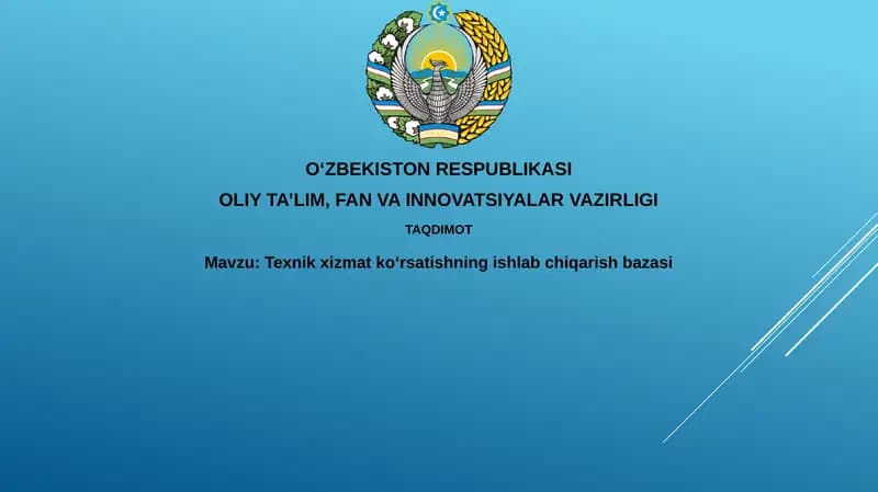 Texnik xizmat ko'rsatishning ishlab chiqarish bazasi