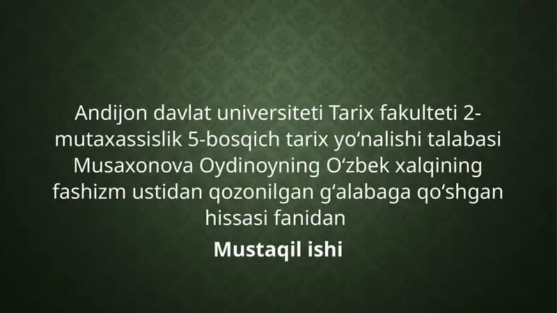O'zbek ayollarining jasorati va fidoyiligi