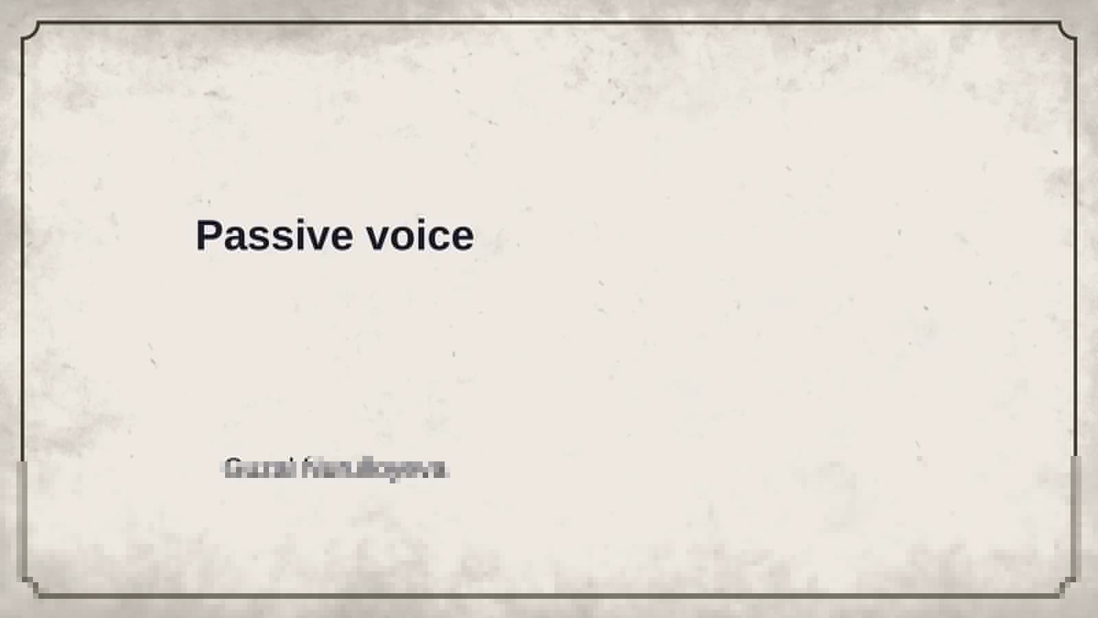 Passive voice
