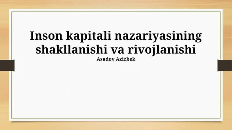 Inson kapitali nazariyasi
