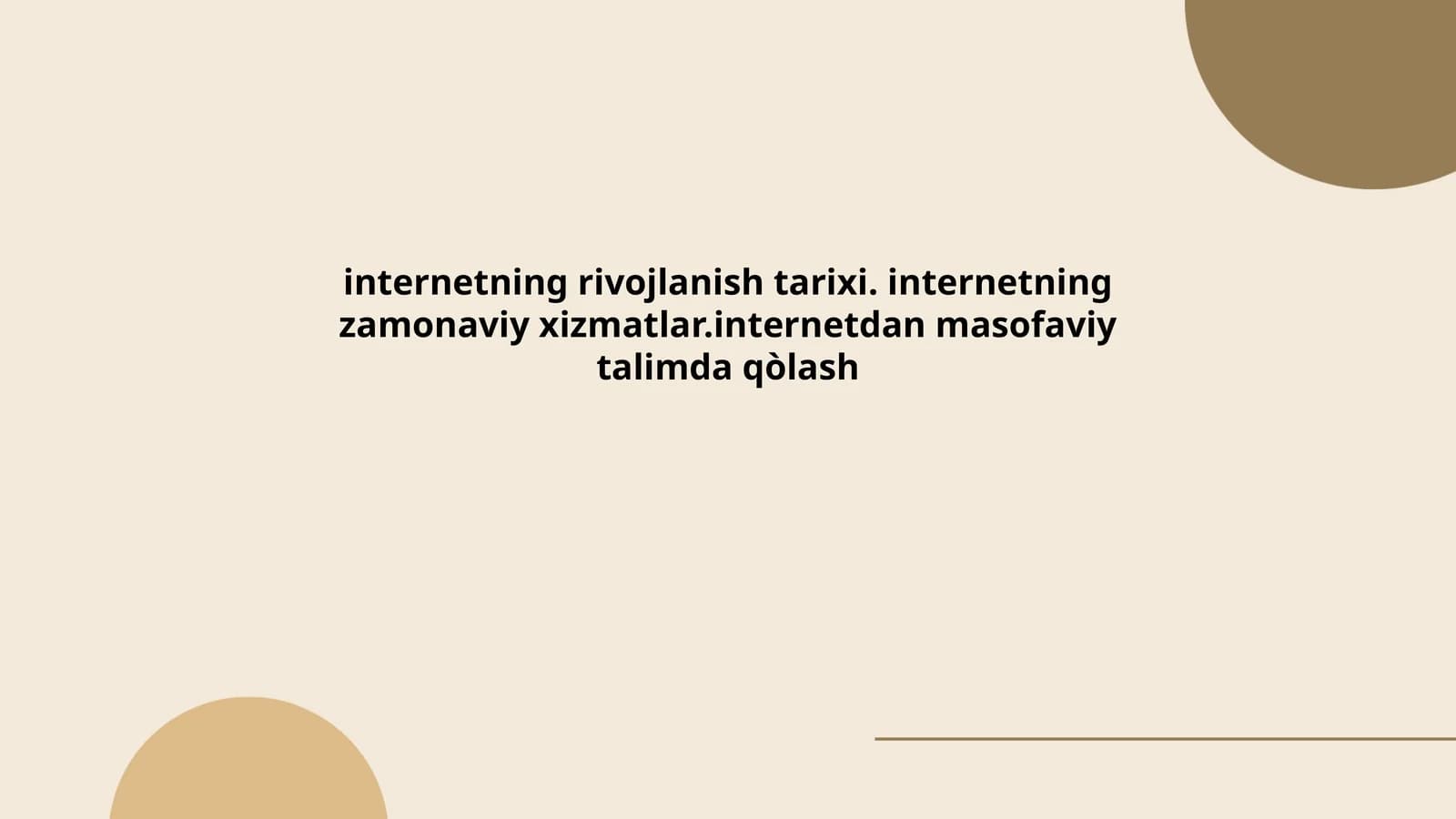 Internetning Rivojlanish Tarixi