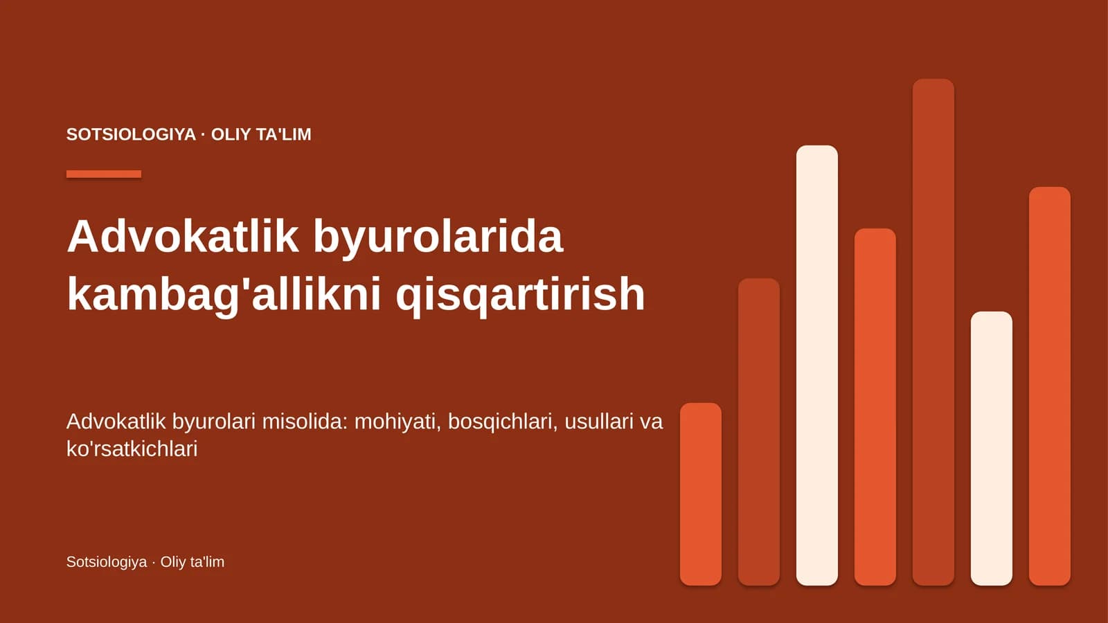 Advokatlik byurolarida kambag'allikni qisqartirish
