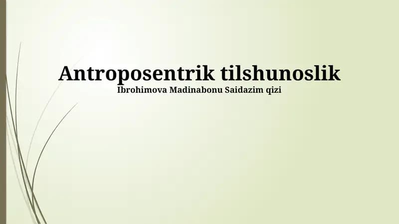 Antroposentrik tilshunoslik