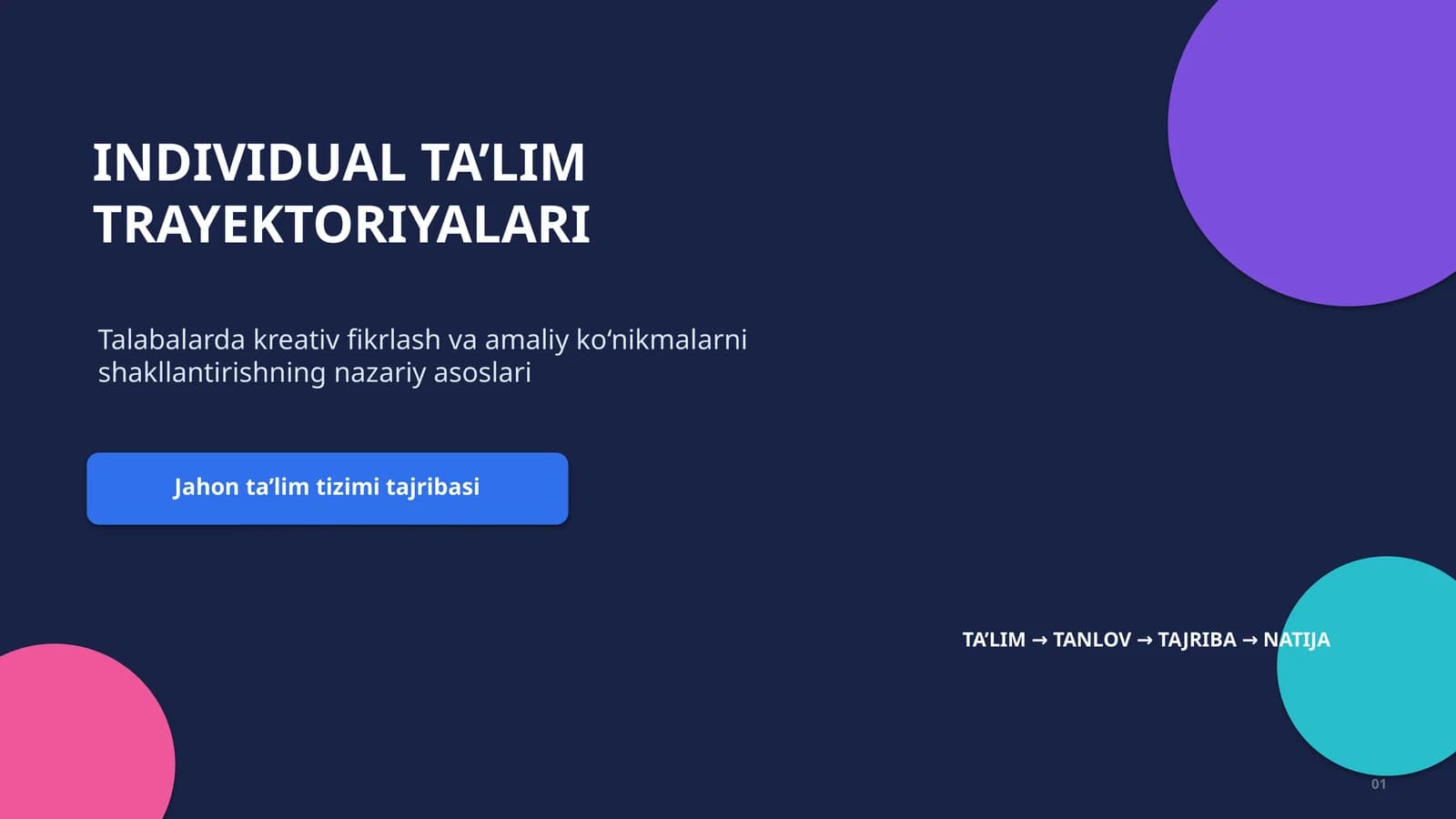 INDIVIDUAL TA’LIM TRAYEKTORIYALARI