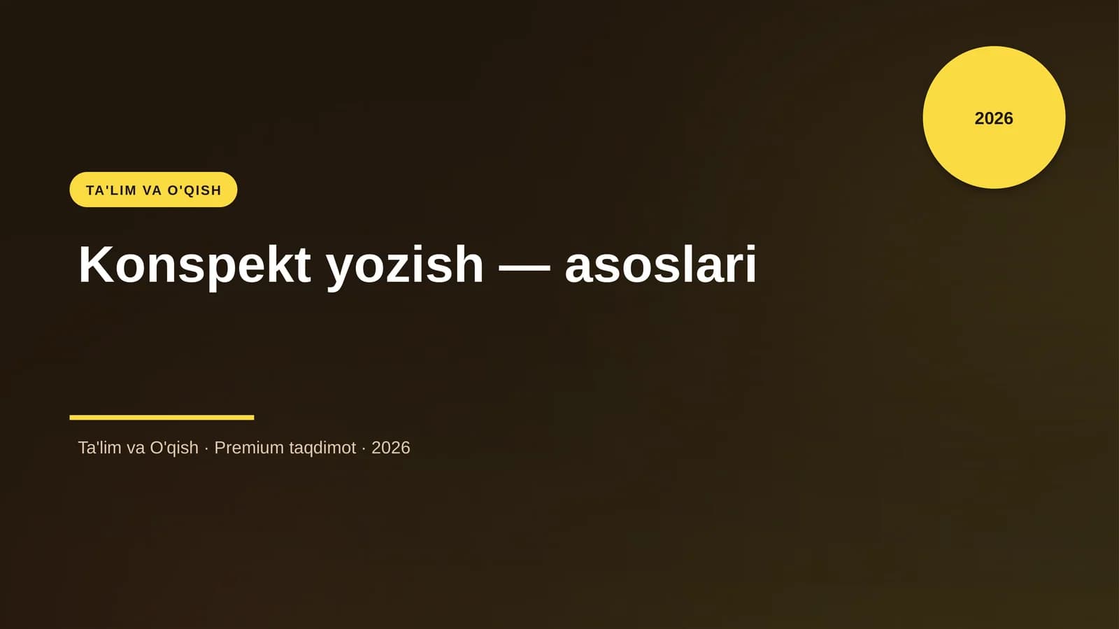 Konspekt yozish — asoslari