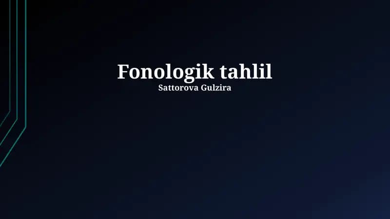 Fonologik tahlil
