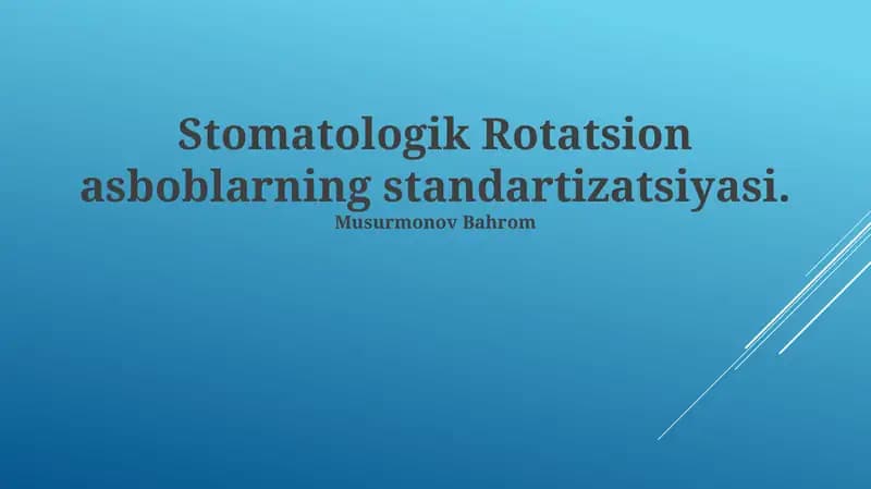 Stomatologik Rotatsion asboblar