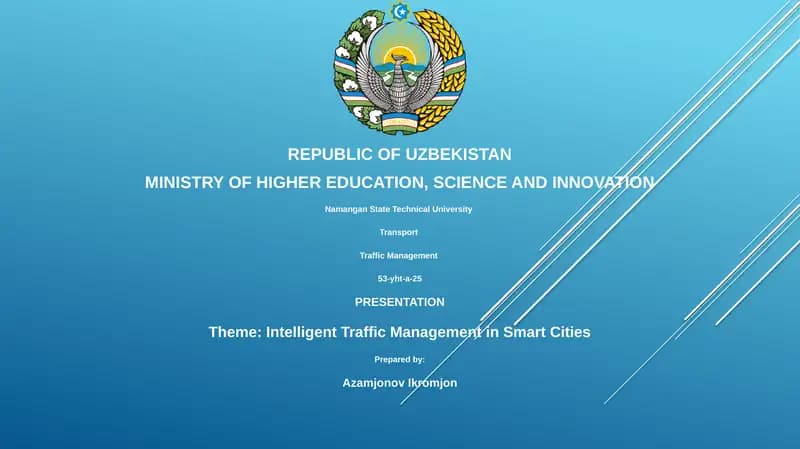 Intelligent Traffic Management in Smart Cities