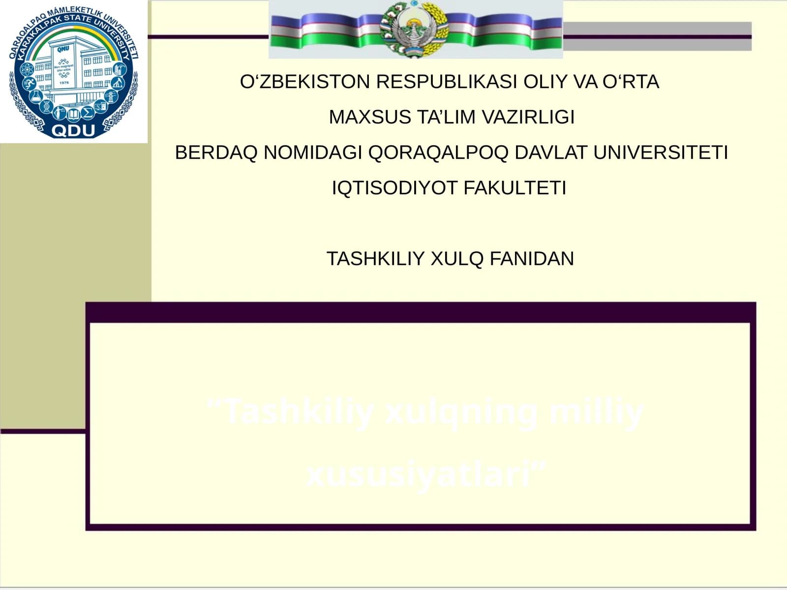 Tashkiliy xulqning milliy xususiyatlari