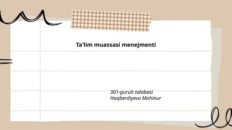 Ta'lim muassasi menejmenti