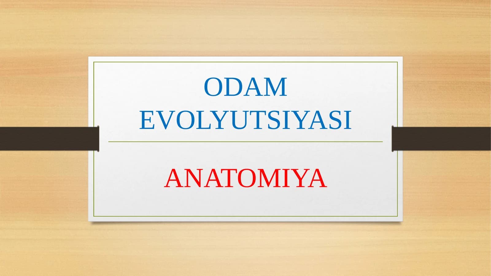 ODAM EVOLYUTSIYASI