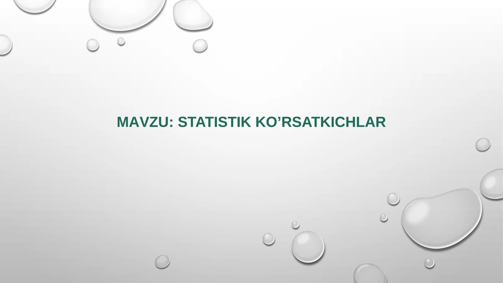 Statistik ko’rsatkichlar