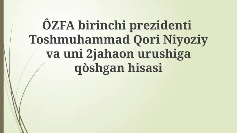 Toshmuhammad Qori Niyoziy