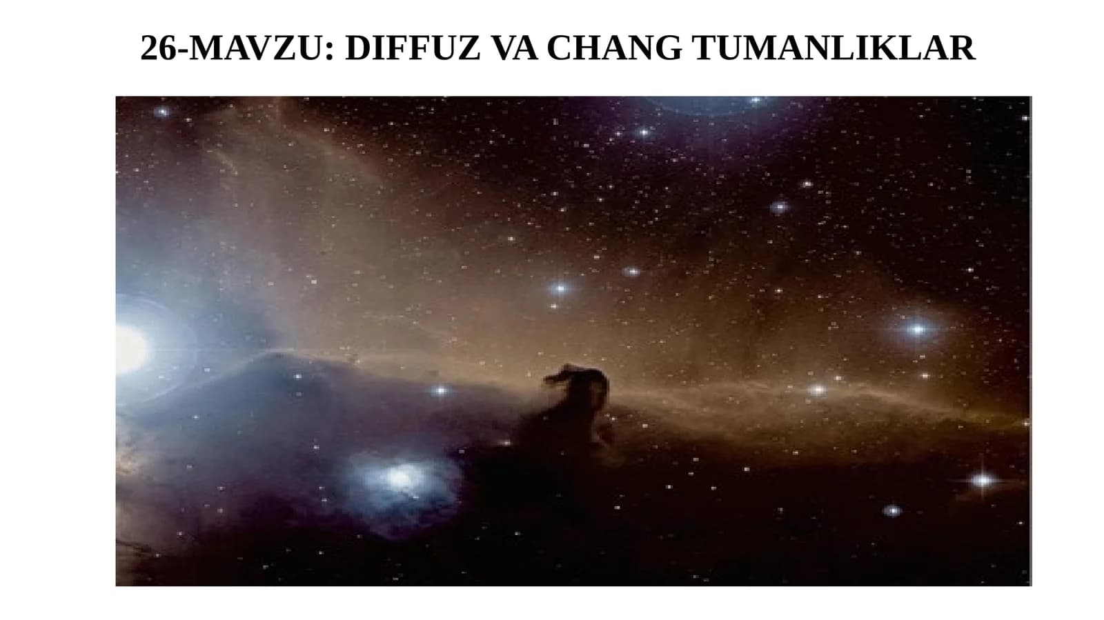 11-sinf Astronomiya fanidan dars ishlanma. Diffuz va chang tumanliklar