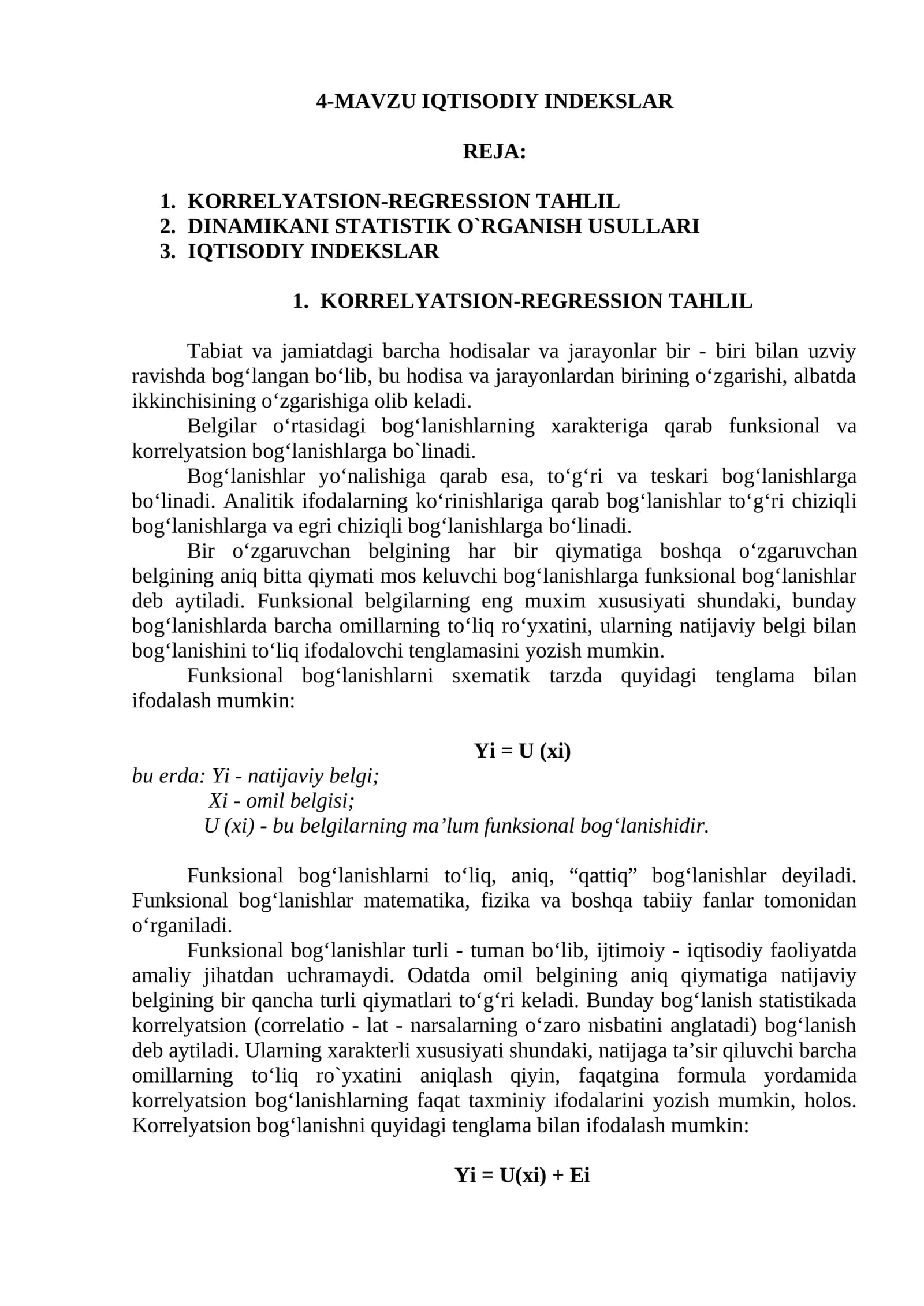 IQTISODIY INDEKSLAR