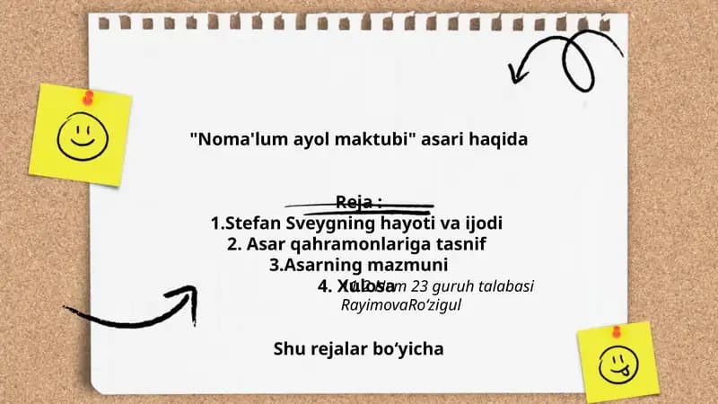 Noma'lum ayol maktubi