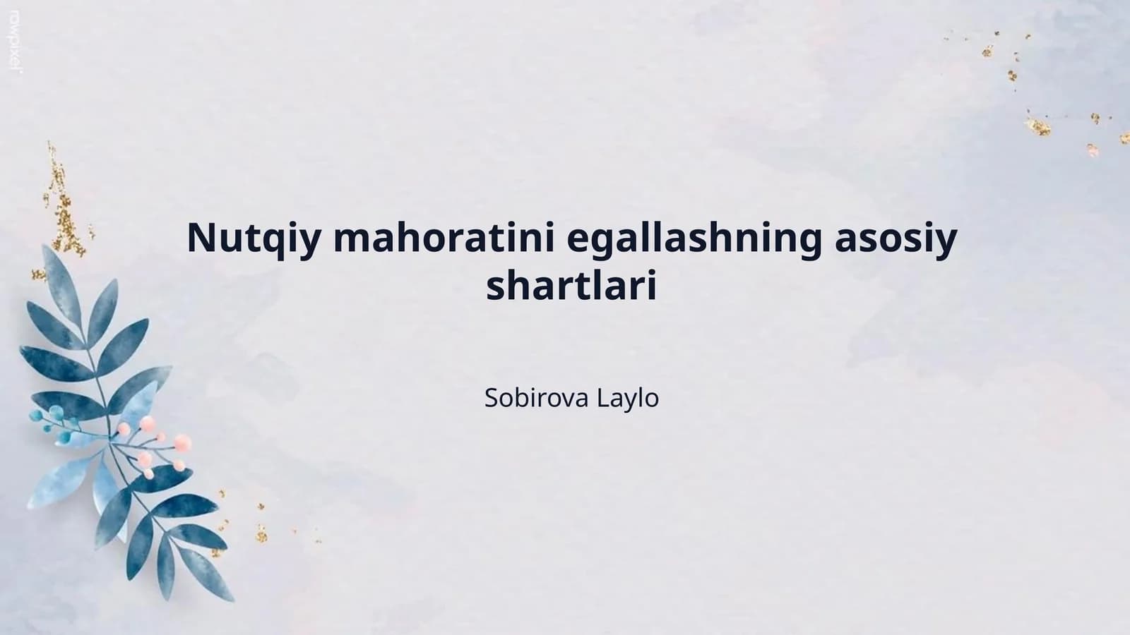 Nutqiy mahoratini egallashning asosiy shartlari