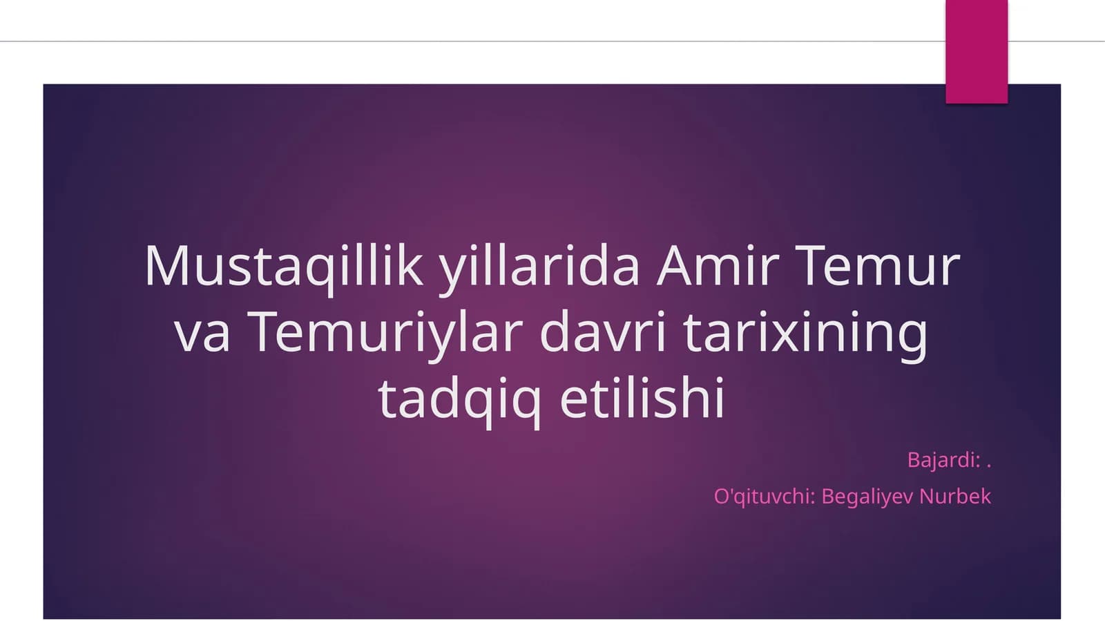 Mustaqillik yillarida Amir Temur va Temuriylar davri tarixining tadqiq etilishi