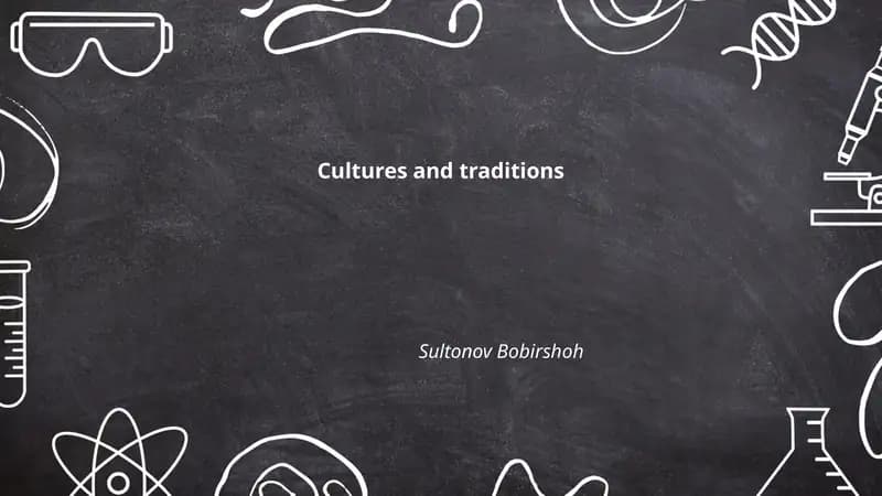 Cultures and Traditions