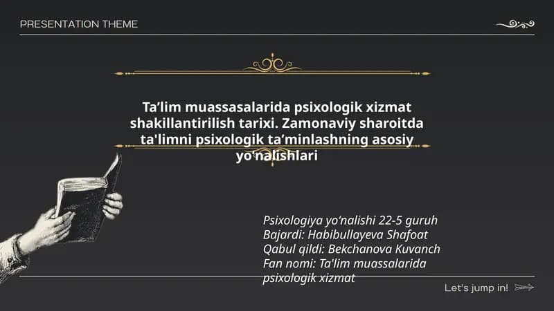 Ta'lim muassalarida psixologik xizmat