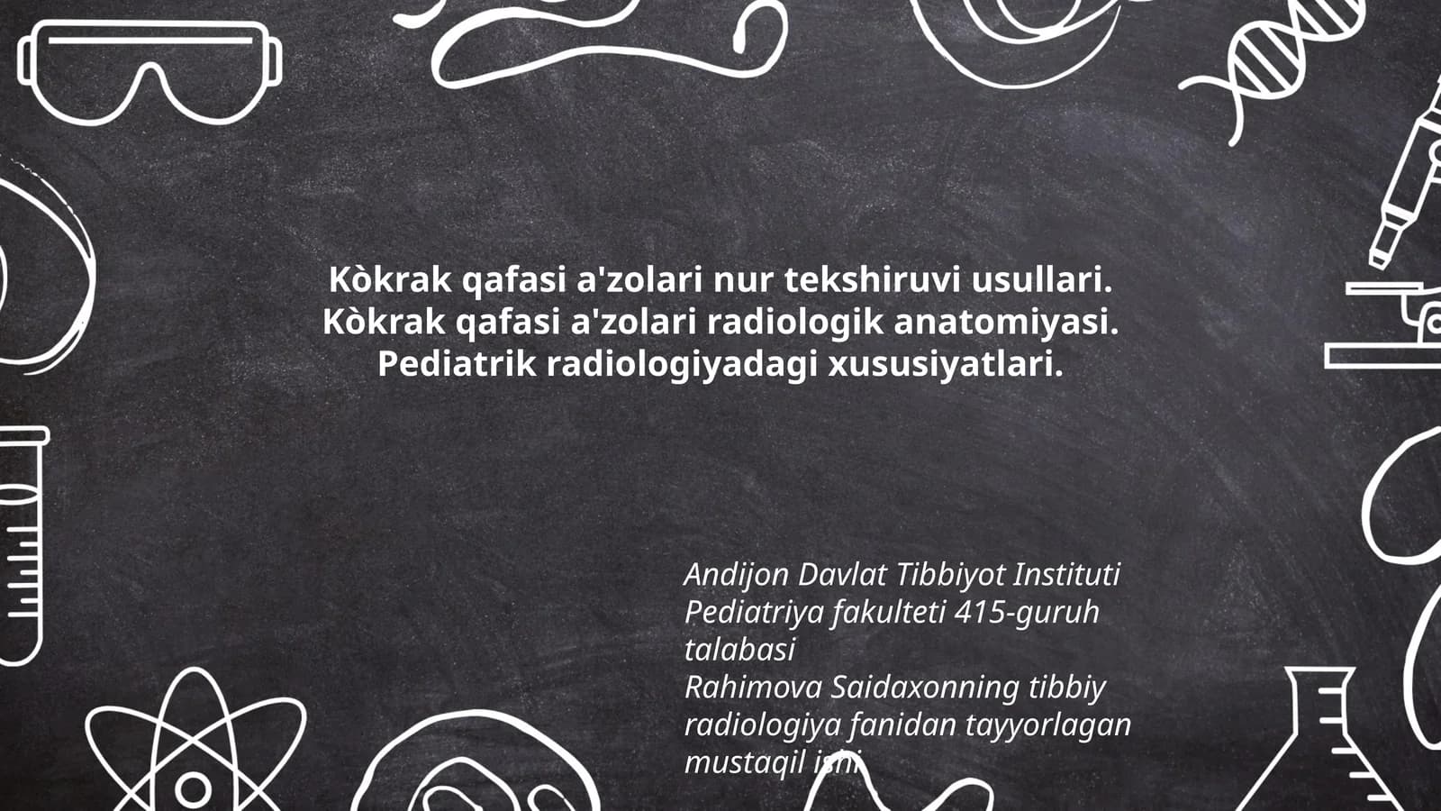 Kòkrak qafasi a'zolari nur tekshiruvi usullari