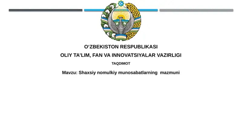 Shaxsiynomulkiymunosabatlarningmazmuni